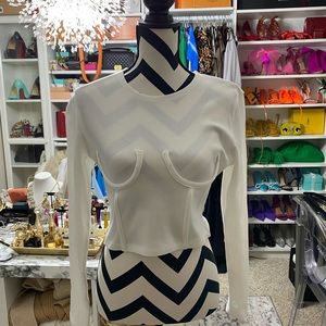 Cropped long sleeved top with cup detail